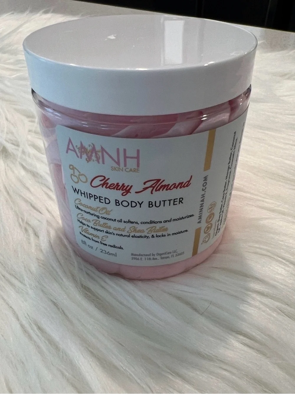 Aminah Cherry Almond Whipped Body Butter — Pink